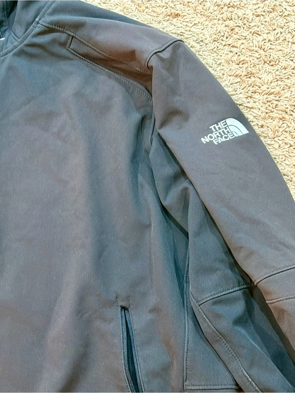 The North Face Men's  TNF Apex Hooded Zipup Black Jacket Men’s XL